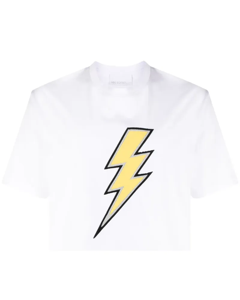 Neil Barrett T-Shirt mit Blitz-Stickerei - Weiß Weiß