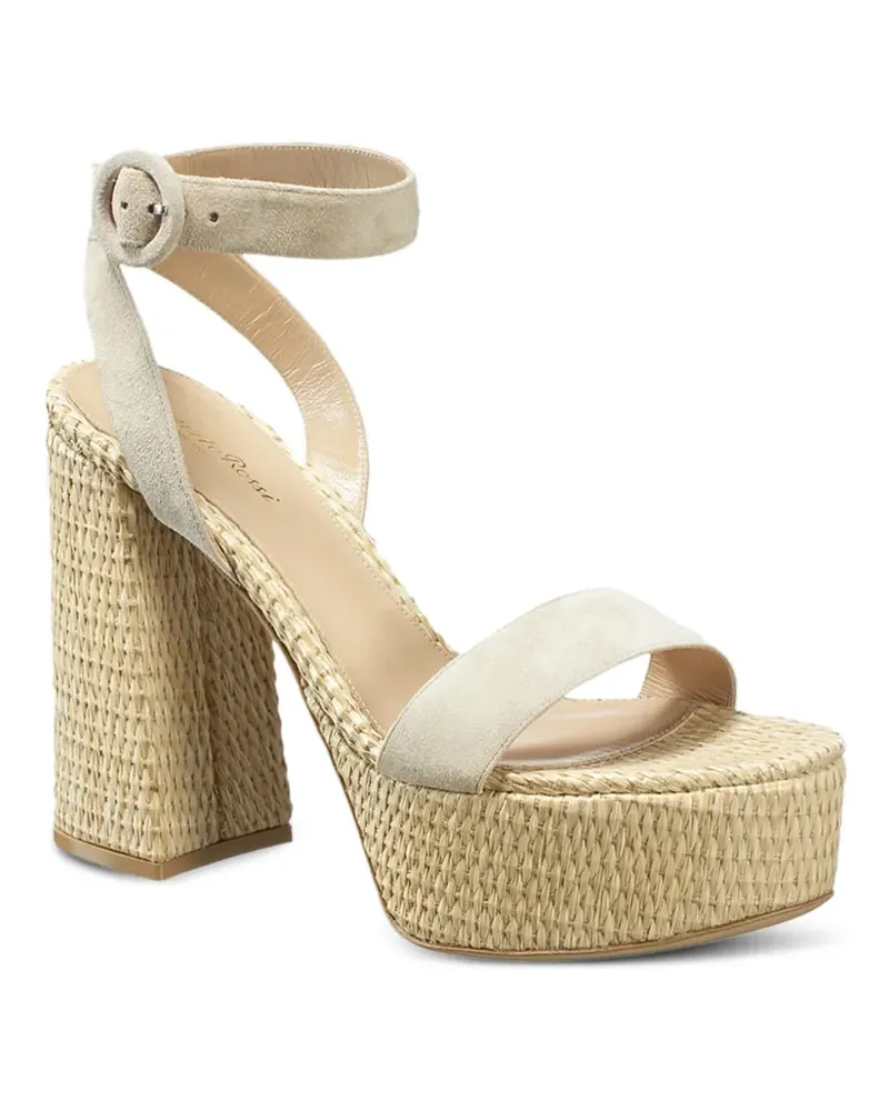 Gianvito Rossi woven platform sandals - Nude Nude