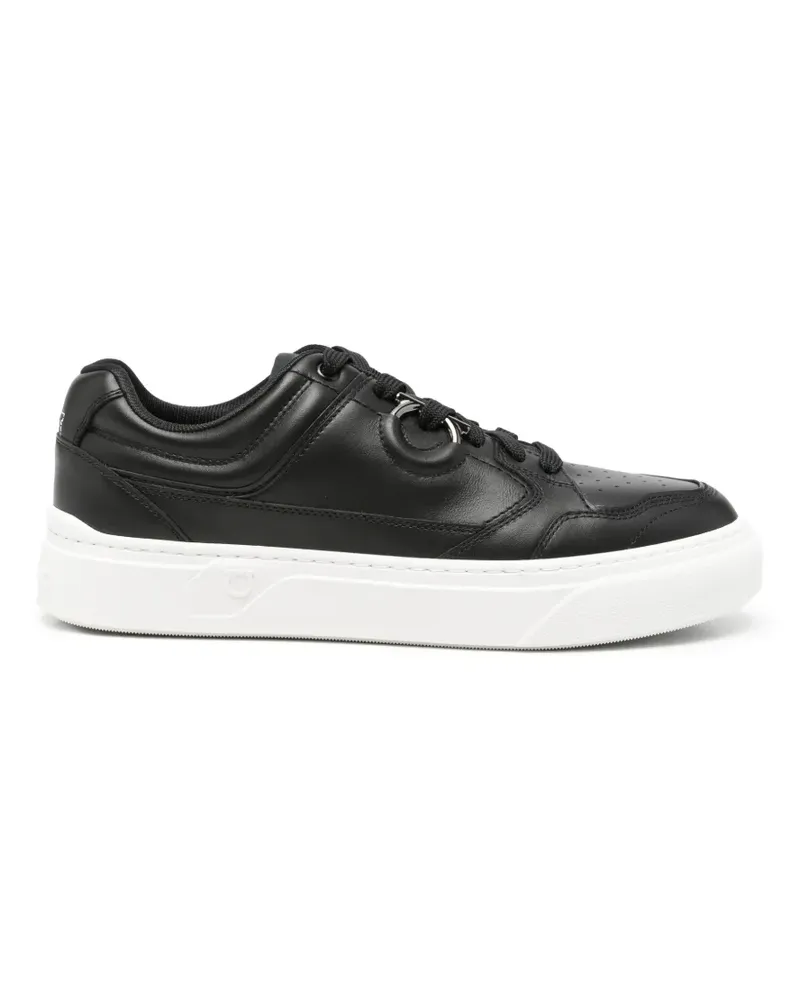 Ferragamo Sneakers mit Gancini-Schild - Schwarz Schwarz