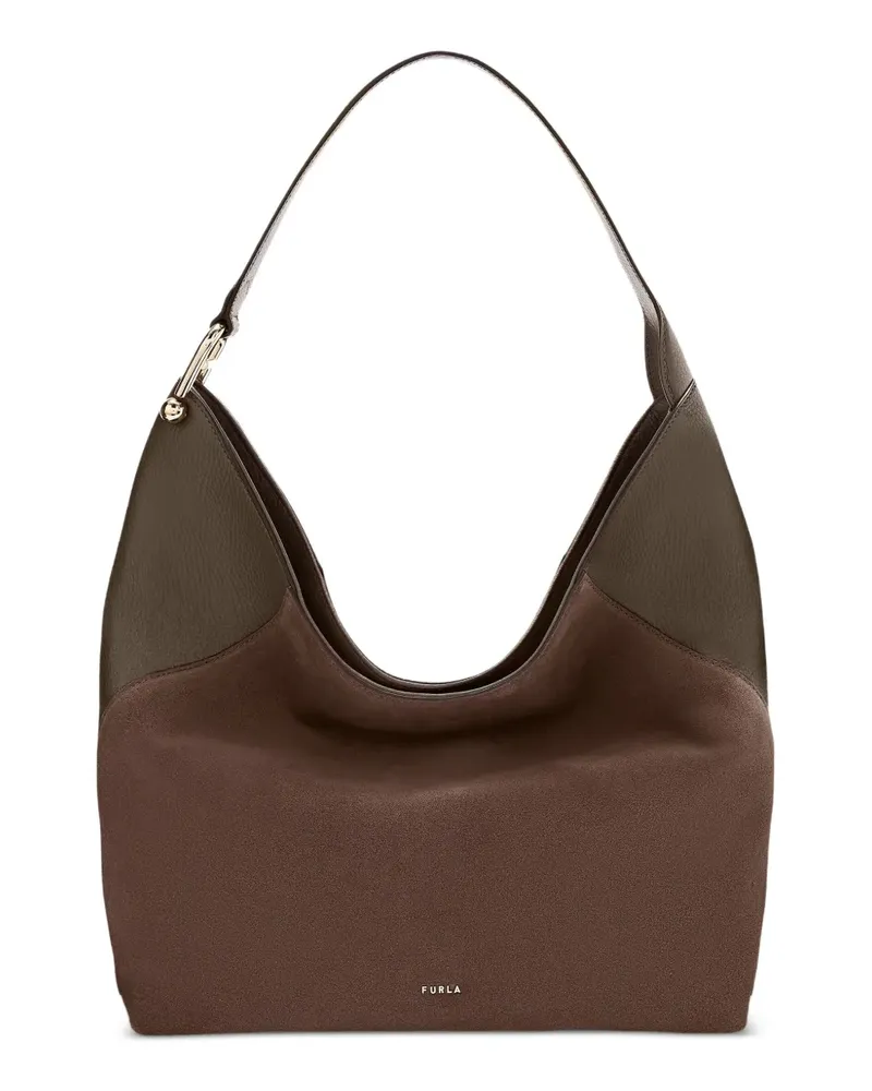 Furla Große Lara Schultertasche mit Logo - Braun Braun