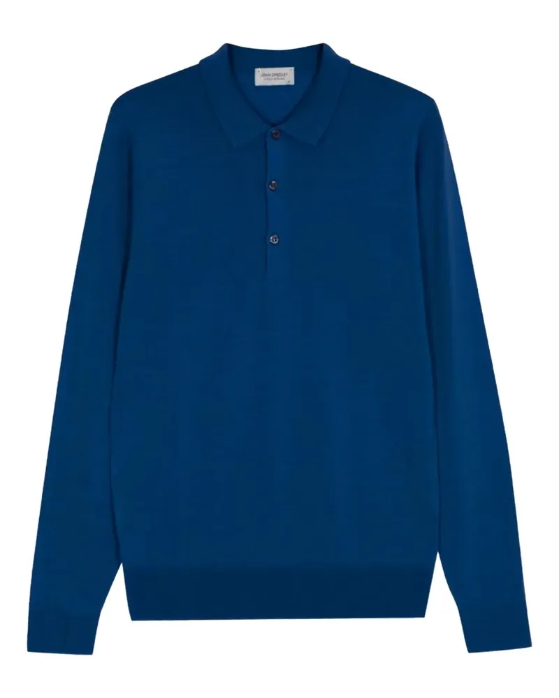 John Smedley Belper long-sleeve polo shirt - Blau Blau