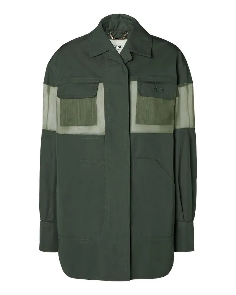 Fendi Jacke aus technischem Gabardine - Grün Grün