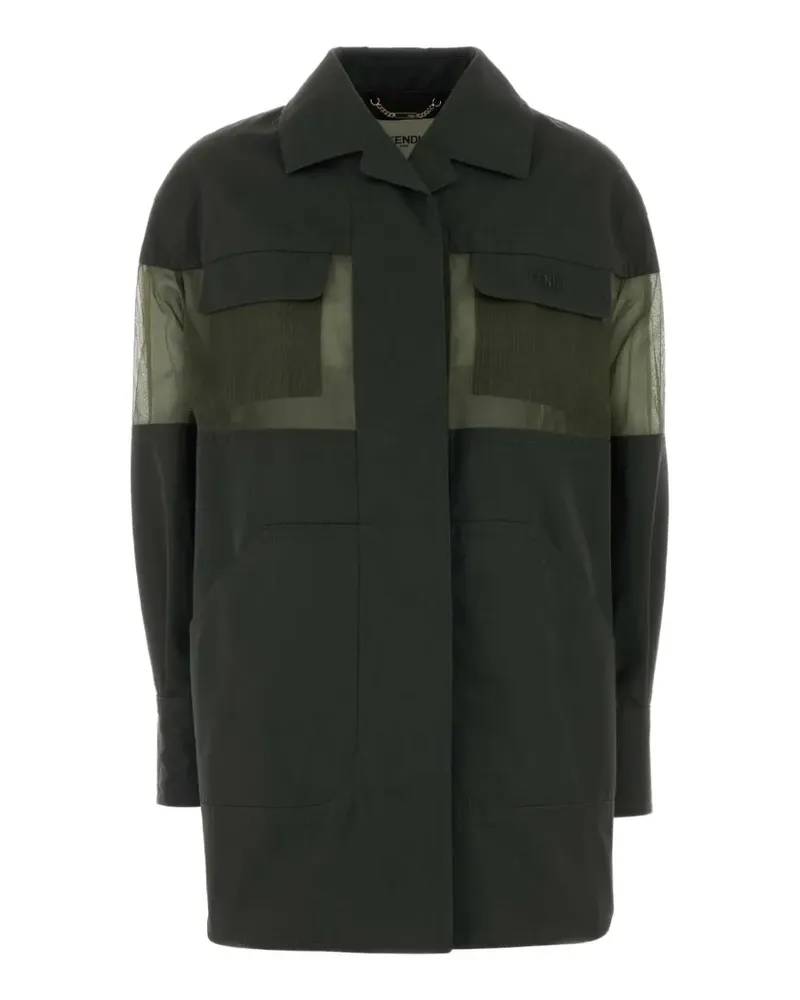 Fendi sheer-panel jacket - Grün Grün