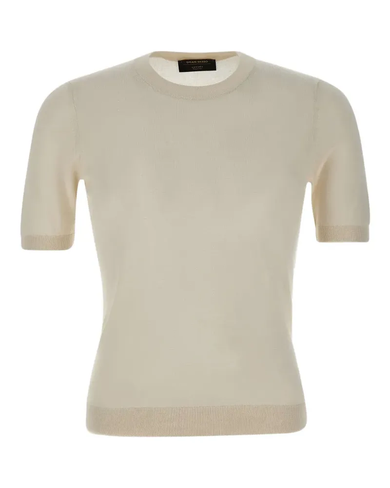 Gran Sasso short-sleeve silk T-shirt - Nude Nude