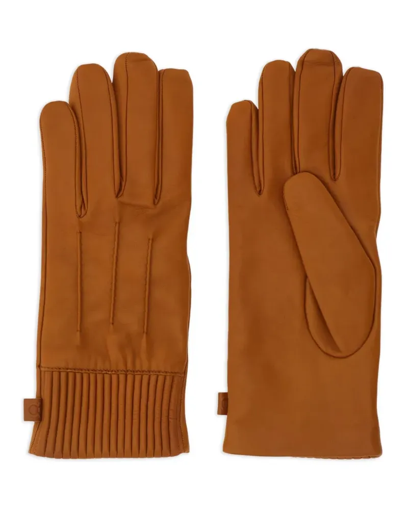 Ferragamo Handschuhe mit Ziernaht - Braun Braun