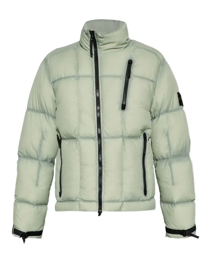 Stone Island quilted logo-patch jacket - Grün Grün
