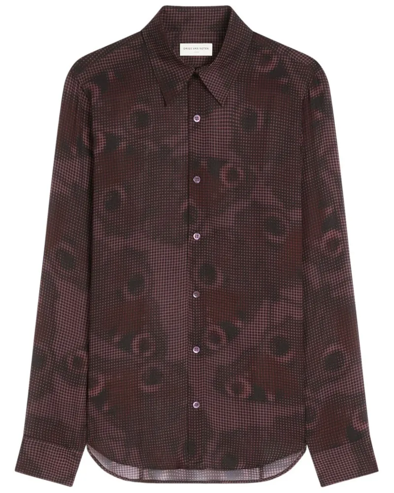 Dries van Noten Hemd mit Print Rot