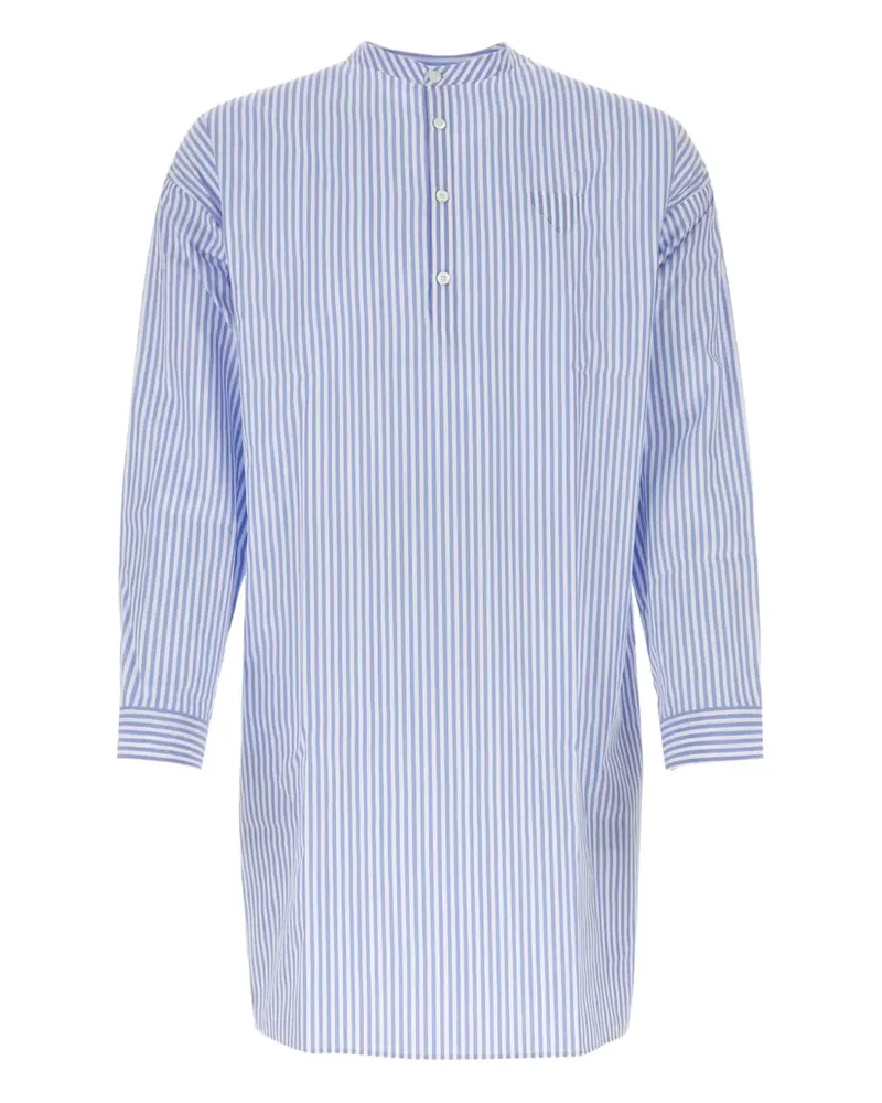Prada Gestreiftes Hemd aus Popeline - Blau Blau