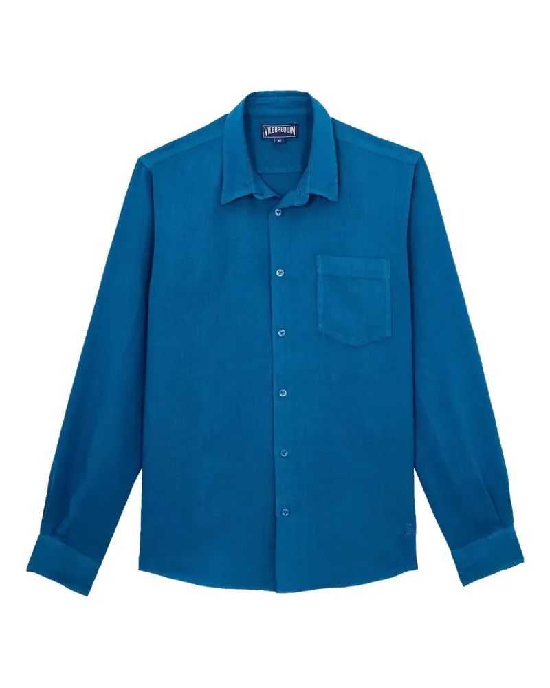 Vilebrequin Hemd aus Leinen - Blau Blau