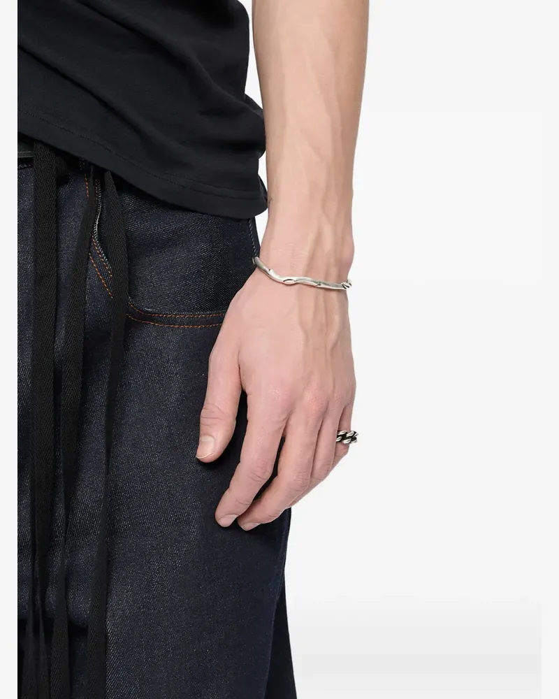 Ann Demeulemeester twisted silver bracelet - Silber Silber
