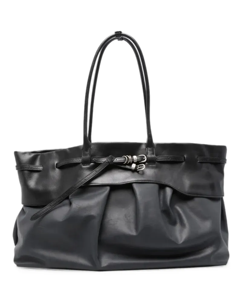 Marge Sherwood belt-detail leather tote bag - Schwarz Schwarz