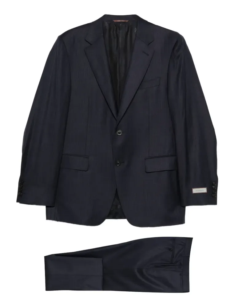 Canali herringbone buttoned suit - Blau Blau