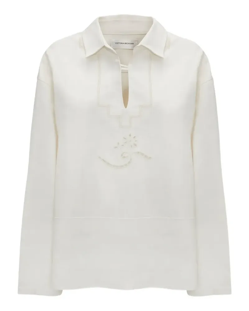 Victoria Beckham Langarmshirt mit Stickerei - Weiß Weiß