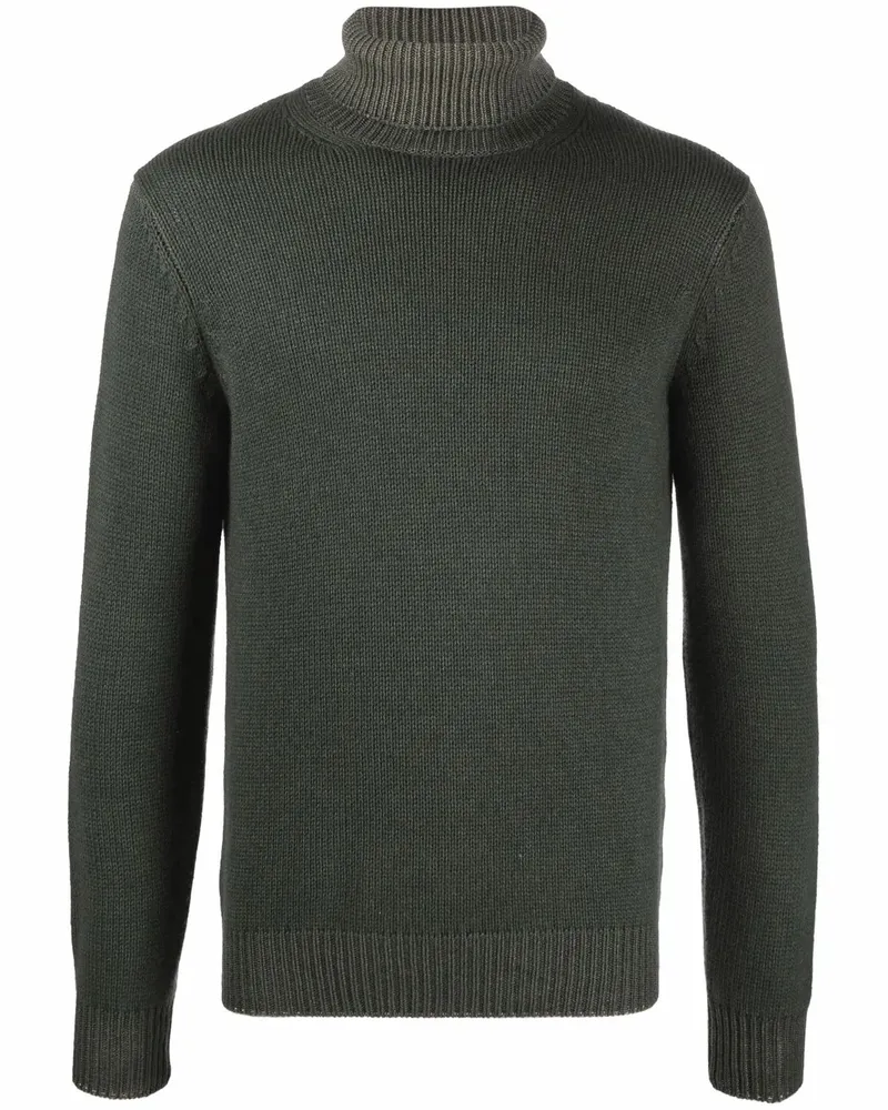 Dell'oglio Rollkragenpullover mit gerippten Details - Grün Grün