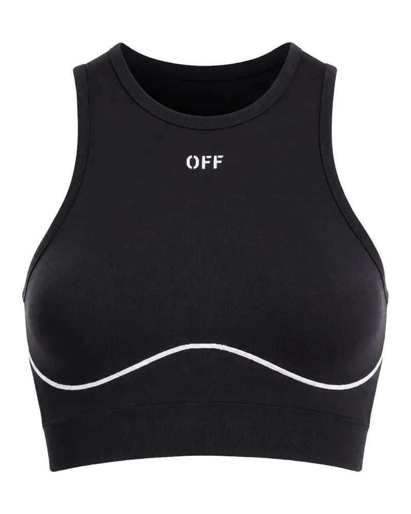 OFF-WHITE Cropped-Oberteil mit Logo-Print - Schwarz Schwarz