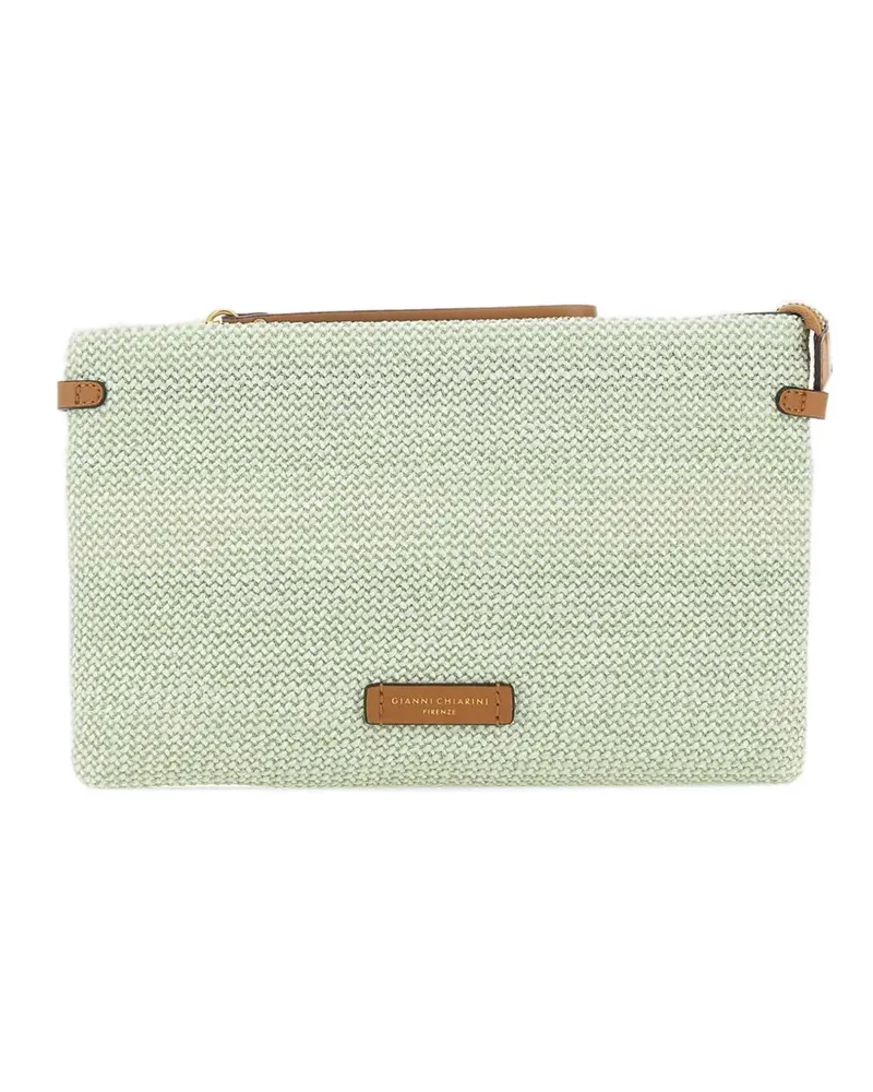 Gianni Chiarini small Hermy straw clutch bag - Grün Grün