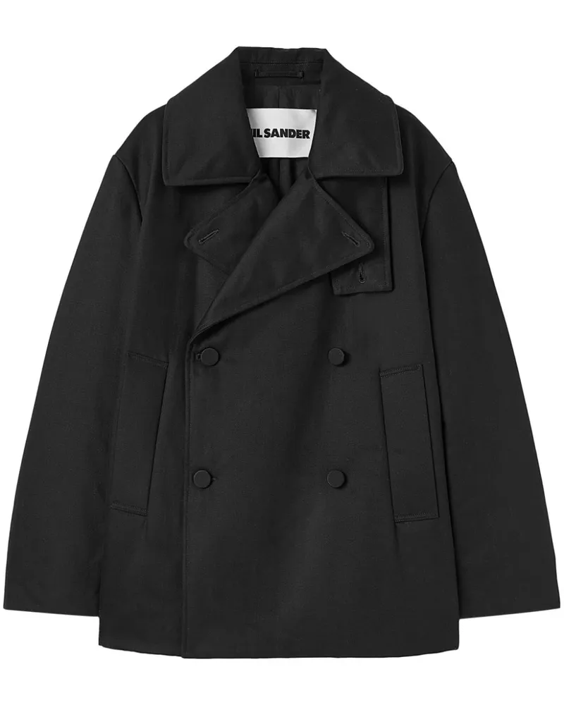 Jil Sander Doppelreihiger Mantel - Schwarz Schwarz