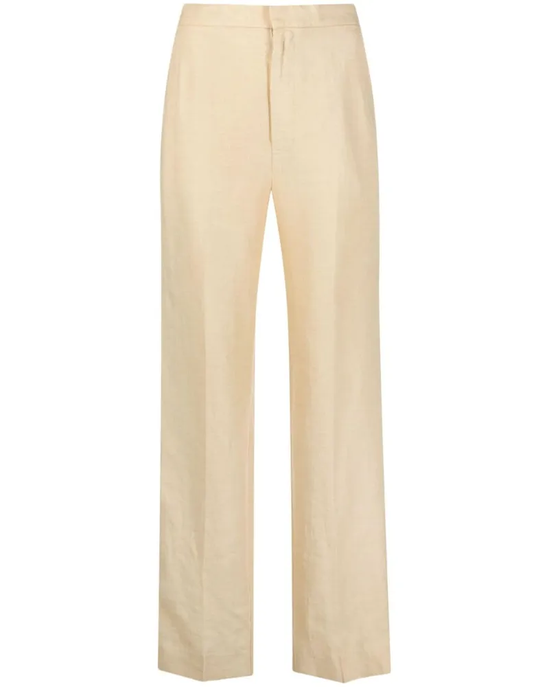 Ralph Lauren Leinenhose mit geradem Bein - Nude Nude