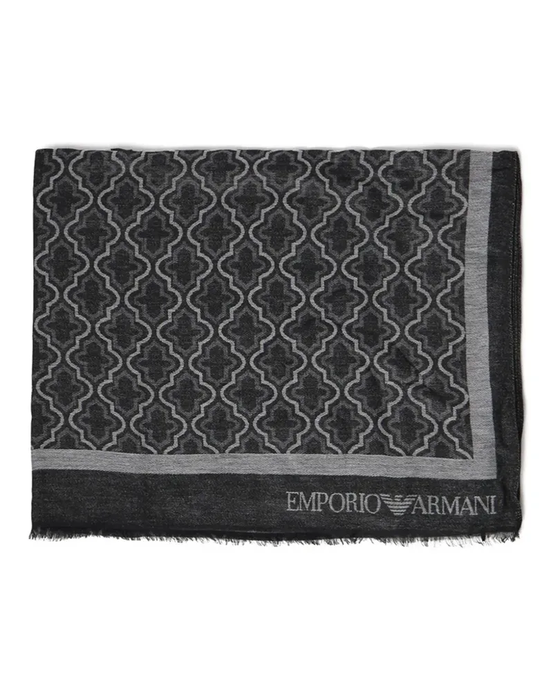 Emporio Armani Schal mit Fransen - Schwarz Schwarz