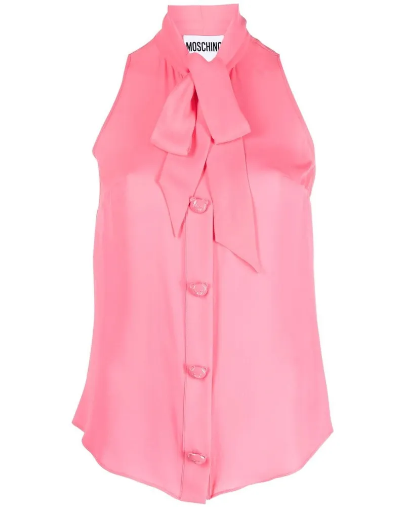 Moschino Bluse mit Schleifenkragen - Rosa Rosa
