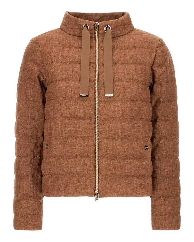 Herno Gestreifte Steppjacke mit Stehkragen - Braun Braun