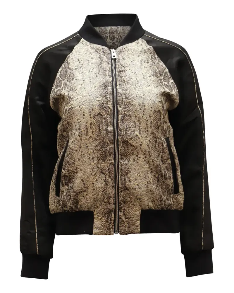 Zadig & Voltaire Billy snake-print zip bomber jacket - Schwarz Schwarz