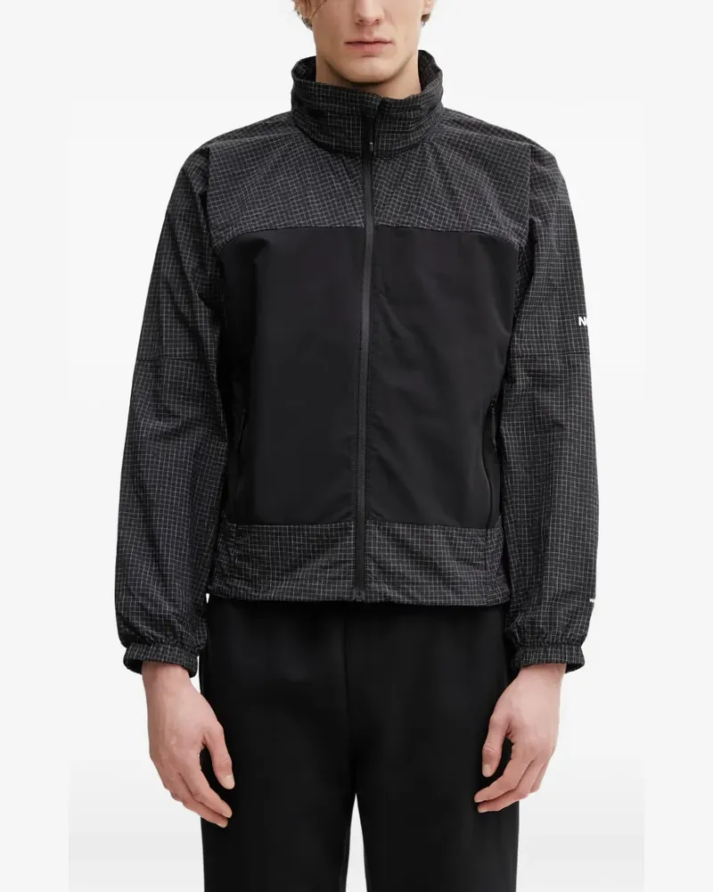 The North Face check-pattern panelled jacket - Schwarz Schwarz