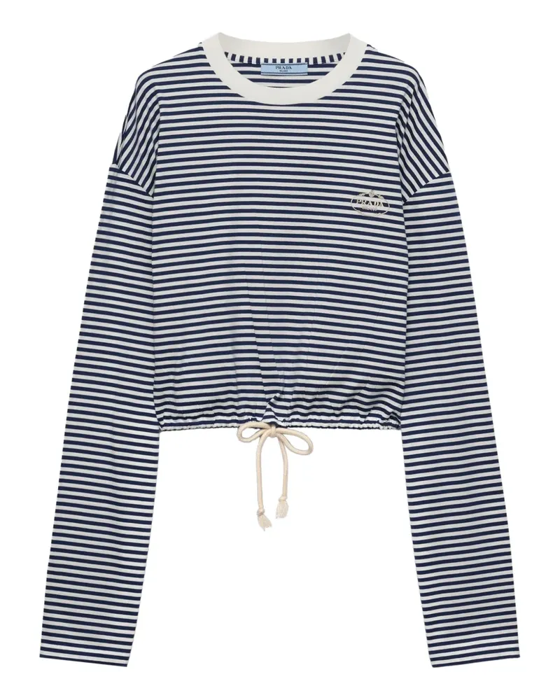 Prada Gestreiftes Langarmshirt - Blau Blau