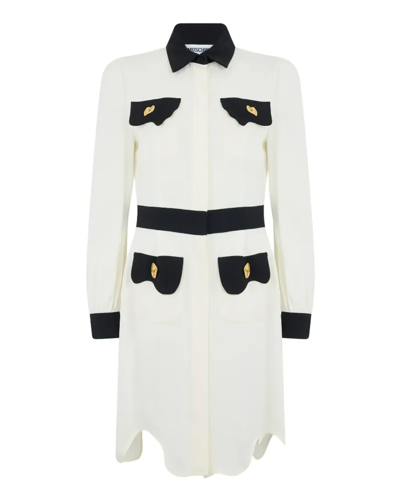 Moschino asymmetric-hem mini shirt dress - Weiß Weiß