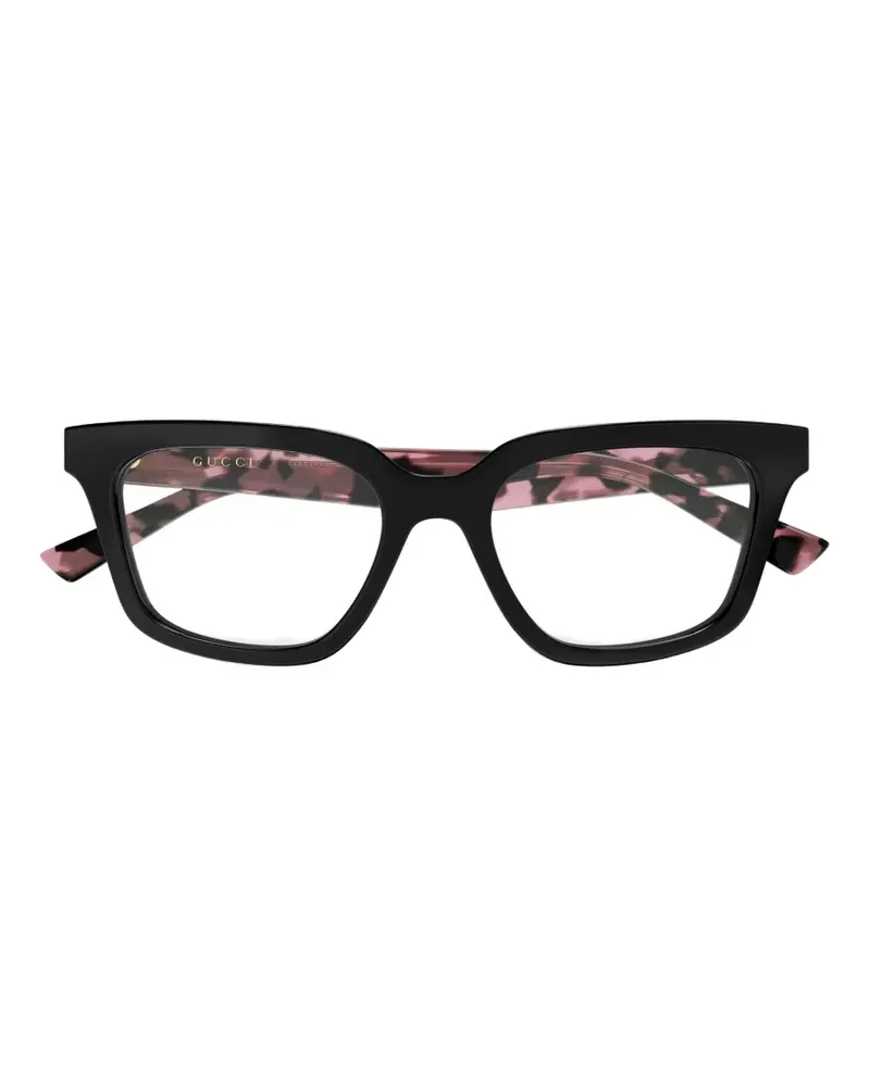Gucci tortoiseshell-effect logo-plaque glasses - Schwarz Schwarz