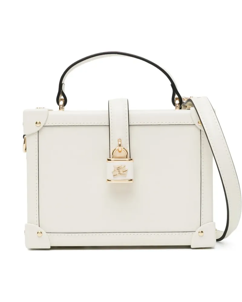 Karl Lagerfeld Autograph padlock trunk bag - Weiß Weiß