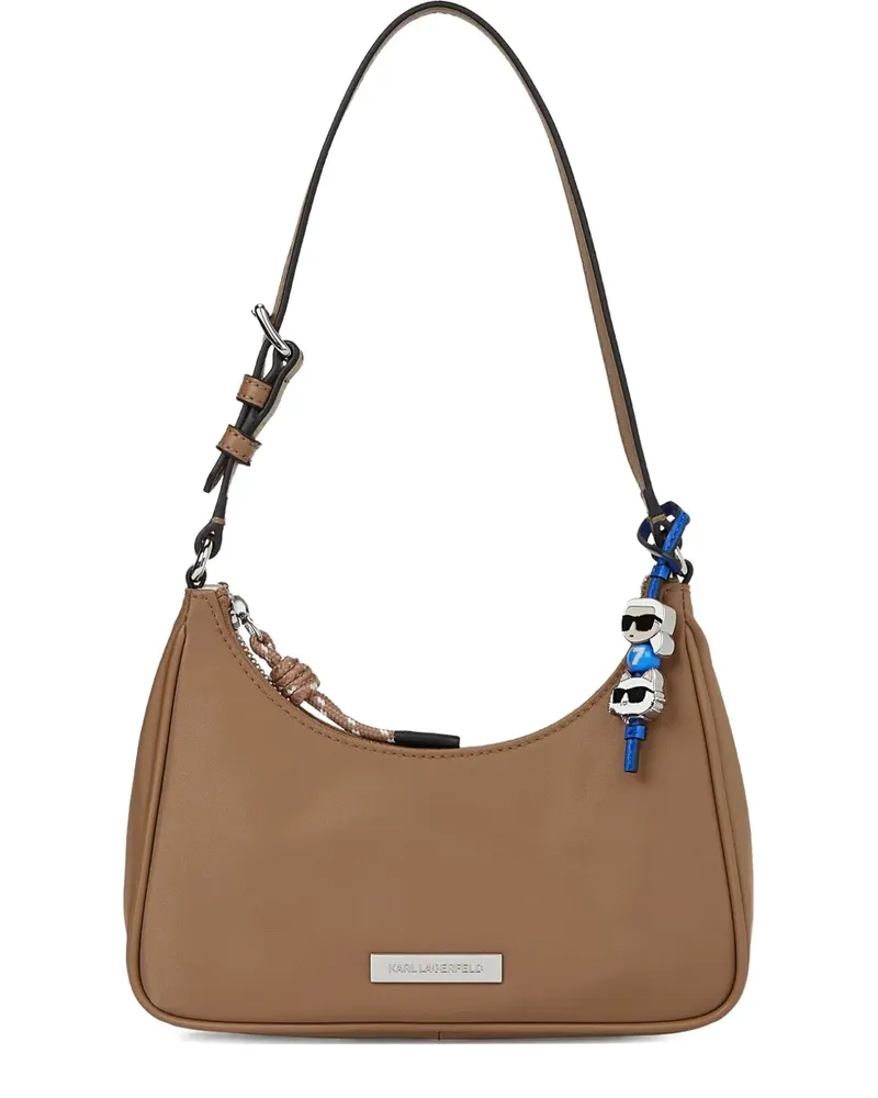 Karl Lagerfeld Schultertasche mit Logo-Schild - Nude Nude