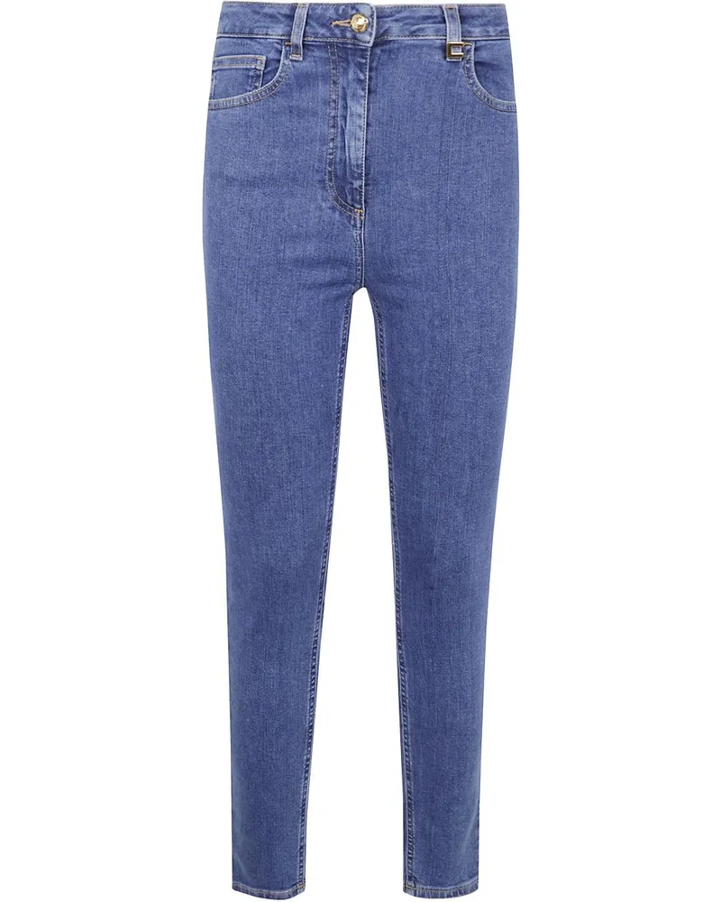 Elisabetta Franchi Jeans mit Logo-Schild - Blau Blau
