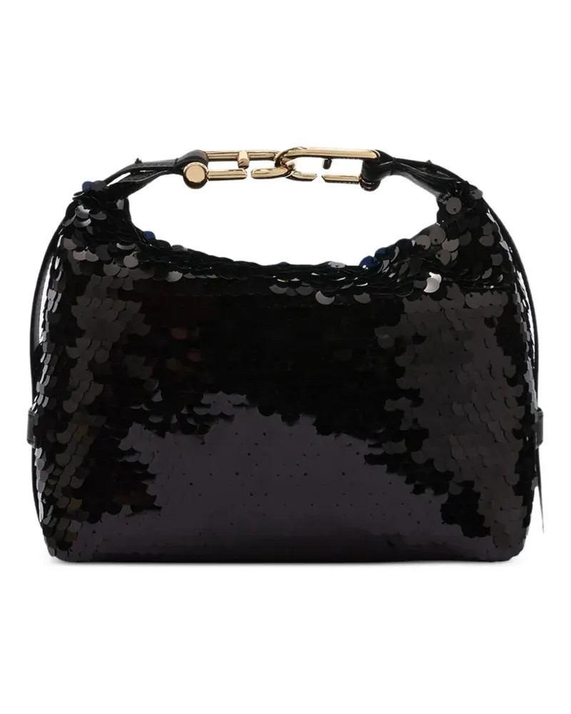 Furla Tonie Schultertasche mit Pailletten - Schwarz Schwarz