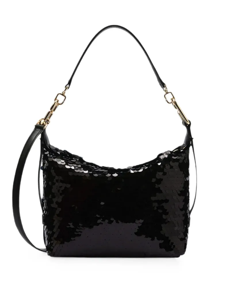 Furla Tonie Schultertasche mit Pailletten - Schwarz Schwarz