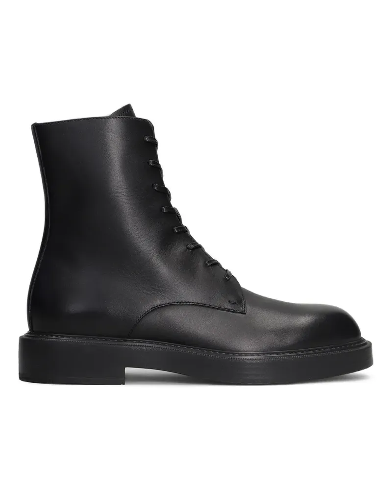 Emporio Armani Schnürstiefel aus Leder - Schwarz Schwarz