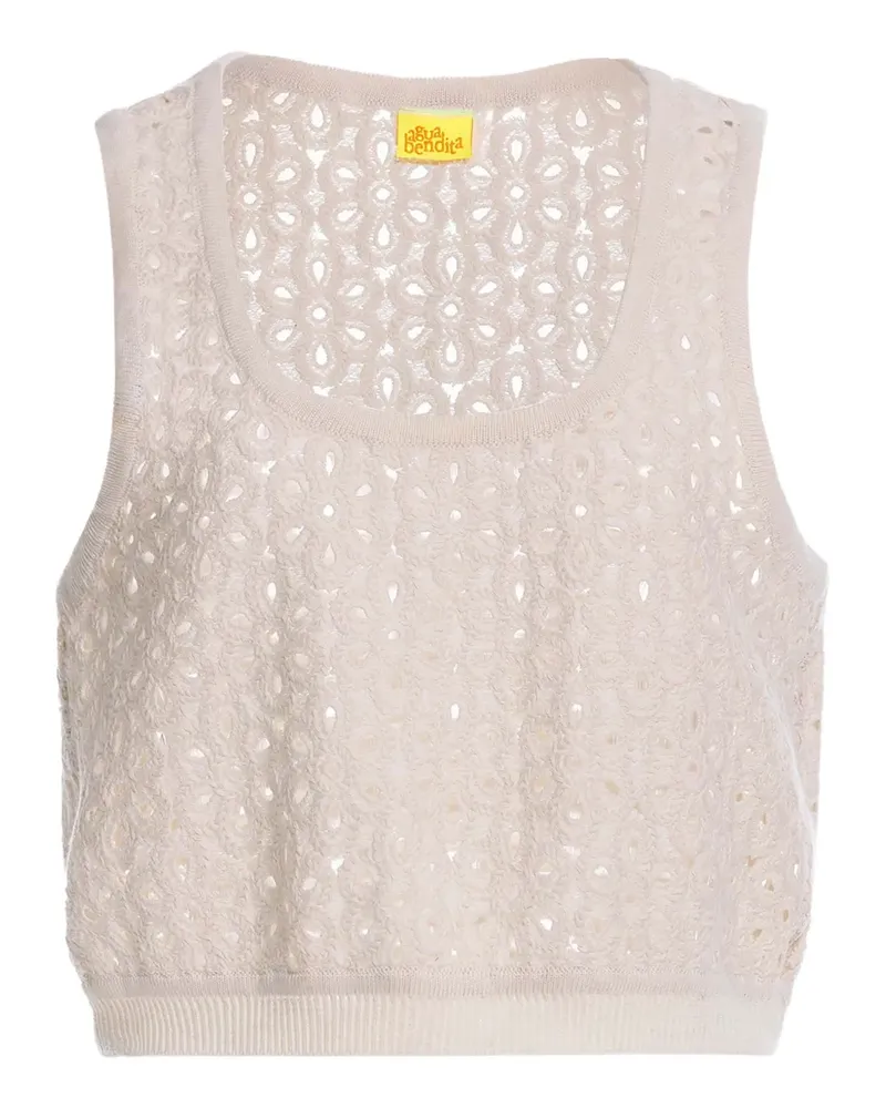 AGUA BENDITA Oberteil mit Blumenstickerei - Nude Nude