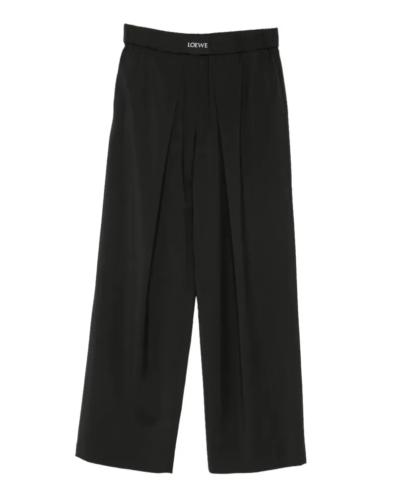 Loewe logo-patch pleated trousers - Schwarz Schwarz