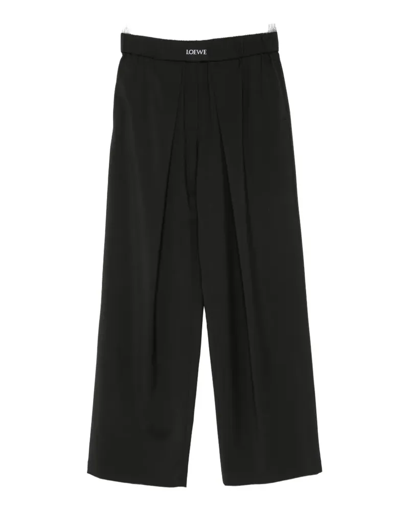 Loewe logo-patch pleated trousers - Schwarz Schwarz