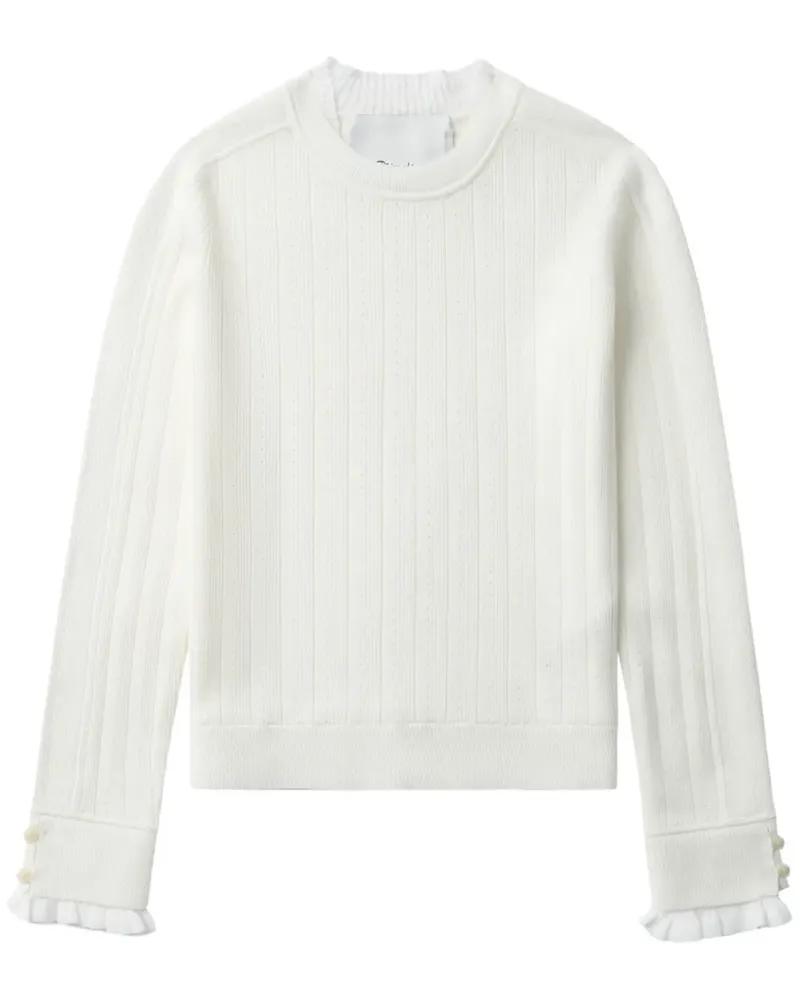 3.1 phillip lim Gerippter Fluid Pullover - Weiß Weiß