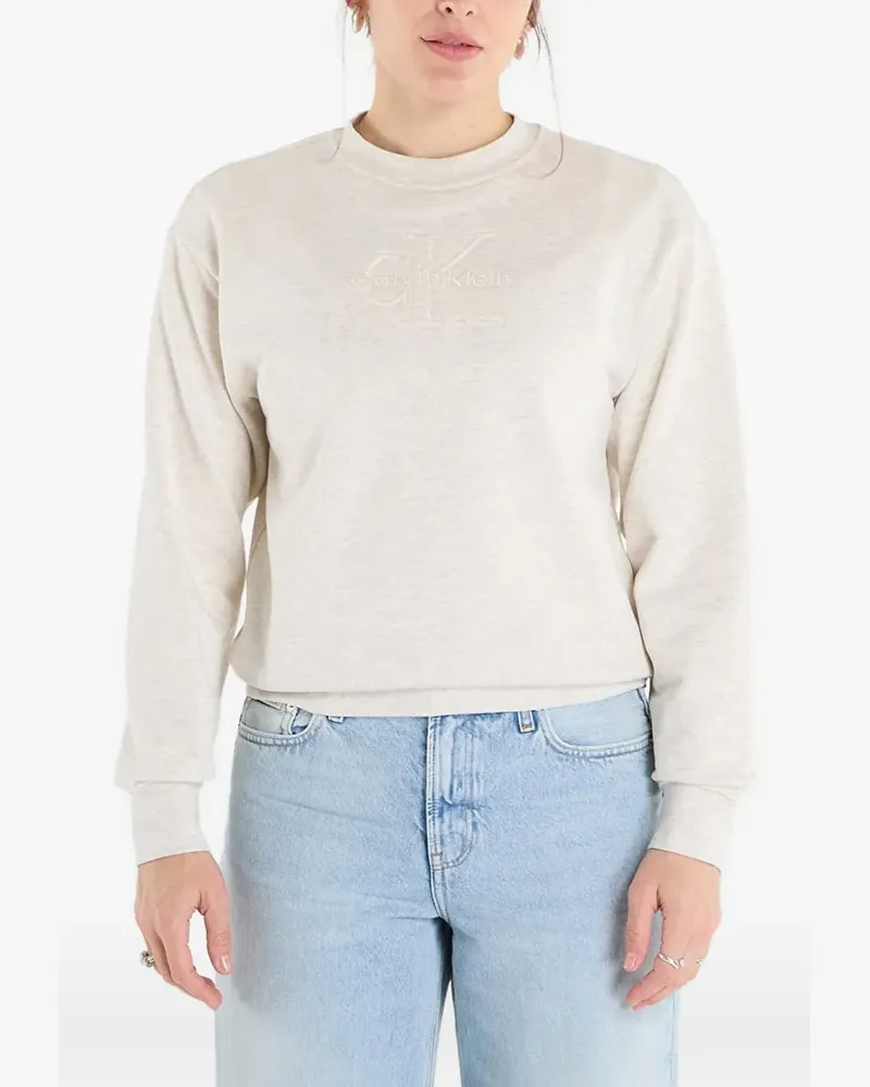 Calvin Klein Sweatshirt mit Logo-Stickerei - Nude Nude