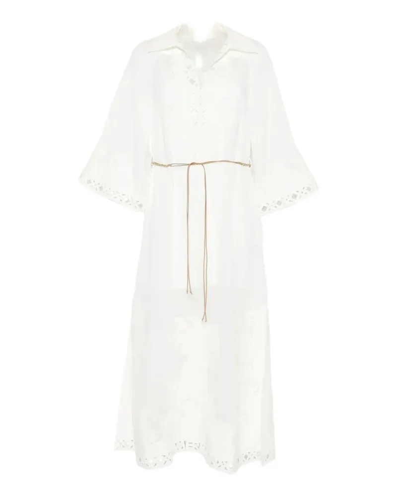 Zimmermann Indra embroidered lace-trim maxi dress - Weiß Weiß