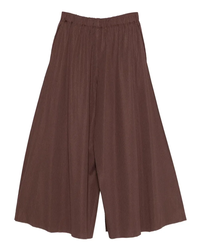 Issey Miyake pleated cropped trousers - Braun Braun