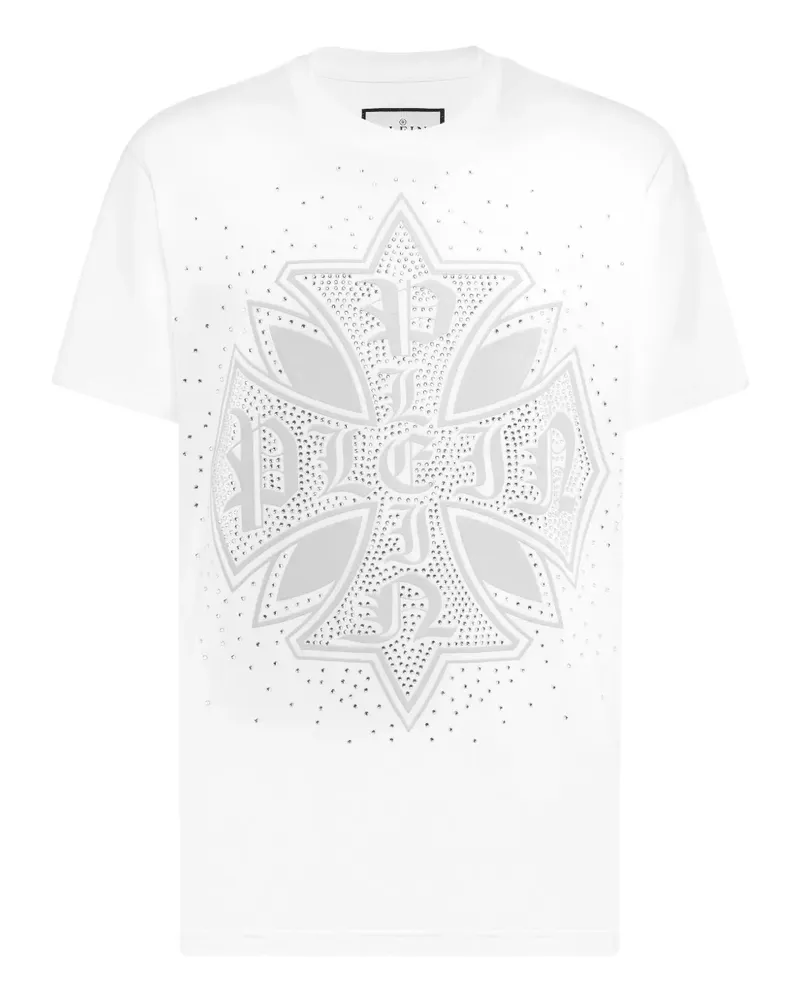 Philipp Plein T-Shirt mit Nieten - Weiß Weiß