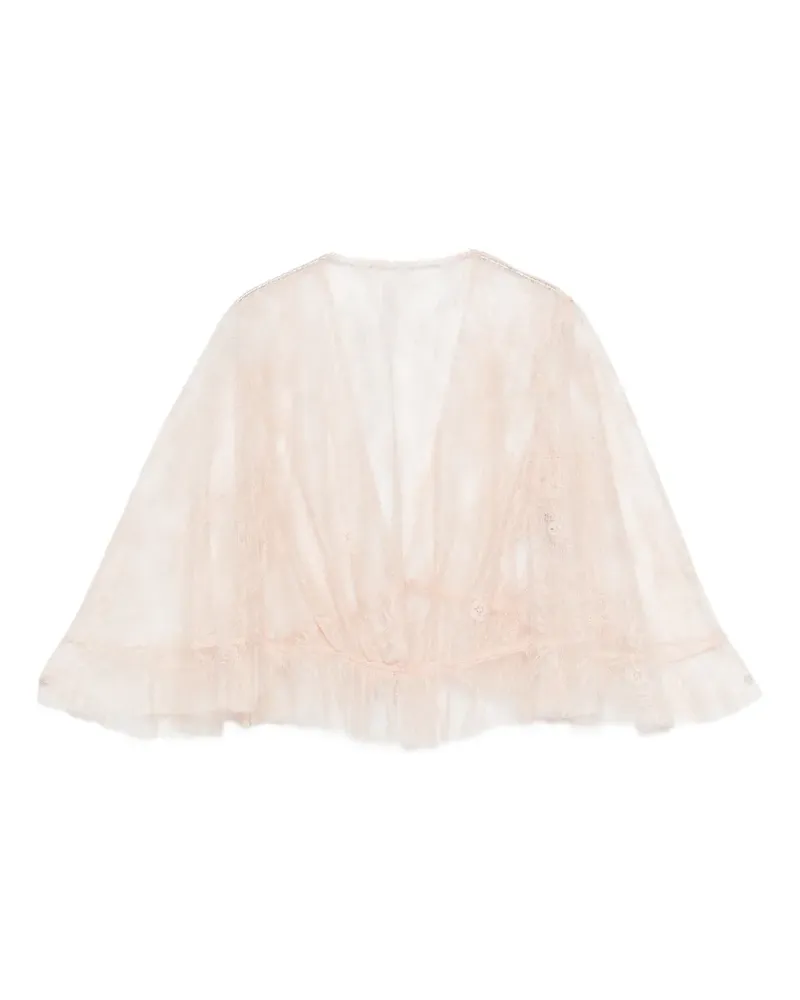 Alberta Ferretti lace ruffled top - Rosa Rosa