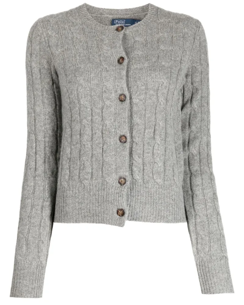 Ralph Lauren Kaschmircardigan mit Zopfmuster - Grau Grau