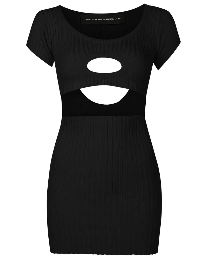 Gloria Coelho Kurzes Kleid mit Cut-Outs - Schwarz Schwarz