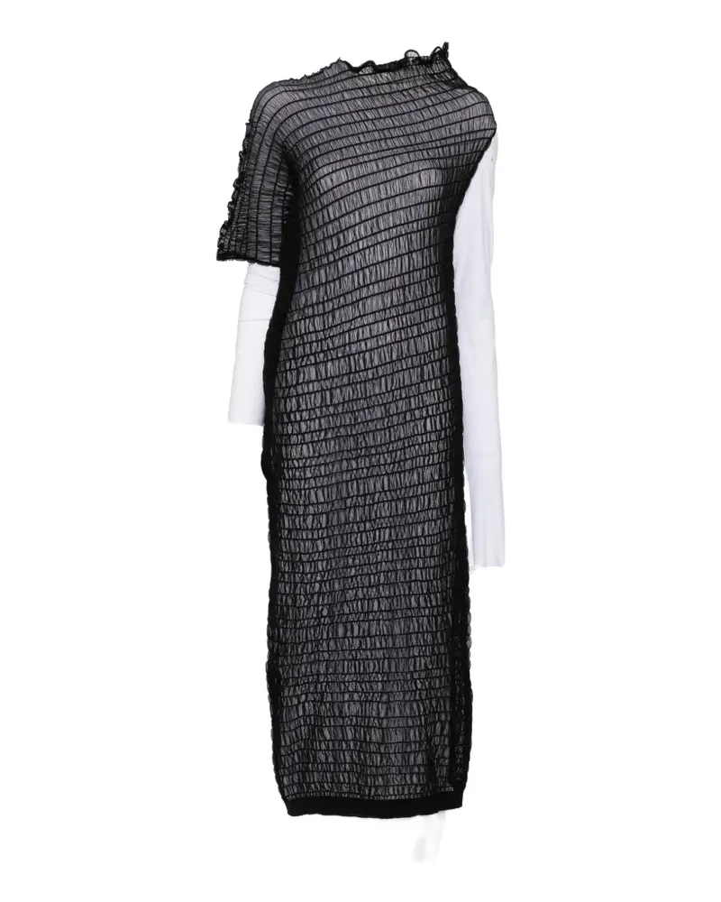 Uma Wang ruffled midi dress - Schwarz Schwarz