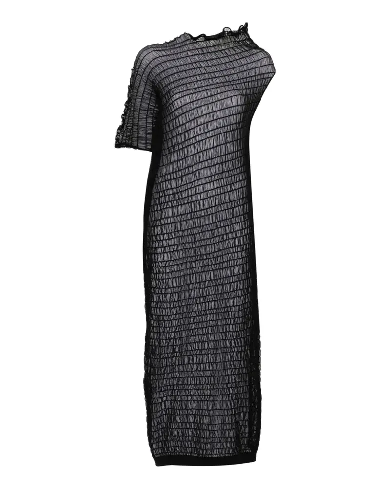 Uma Wang ruffled midi dress - Schwarz Schwarz