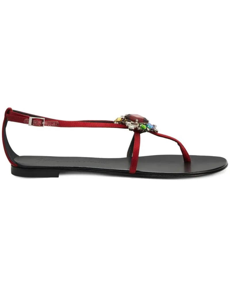 Giuseppe Zanotti Tarassacum Sandalen mit Kristallen Rot